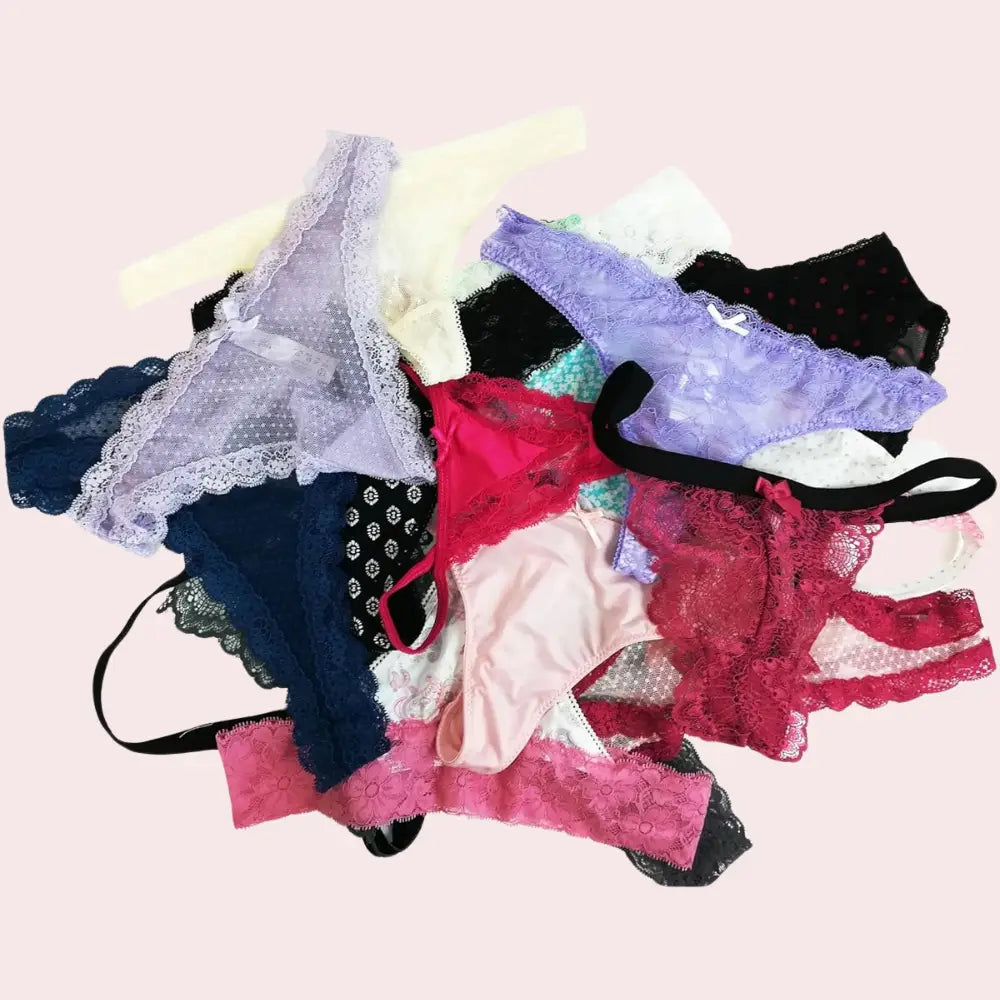 Wholesale lot of 12 imported thong panties - Assorted
