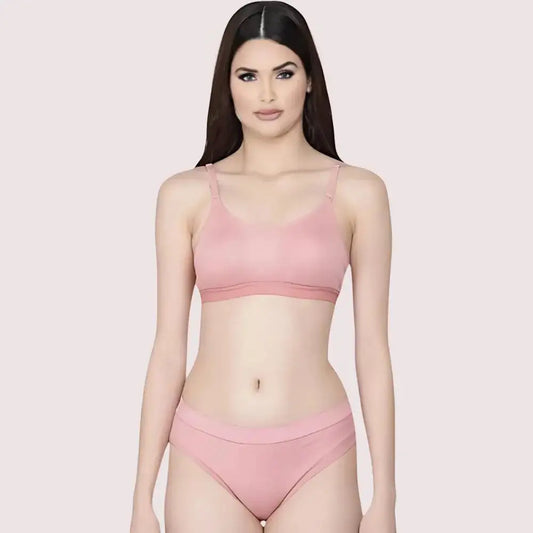 Wire-Free Women’s Cotton Sports Bra Panty Set (2 pack)