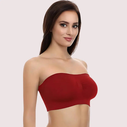 Maroon Magic Tube Bandeau Bra for Women Snazzyway