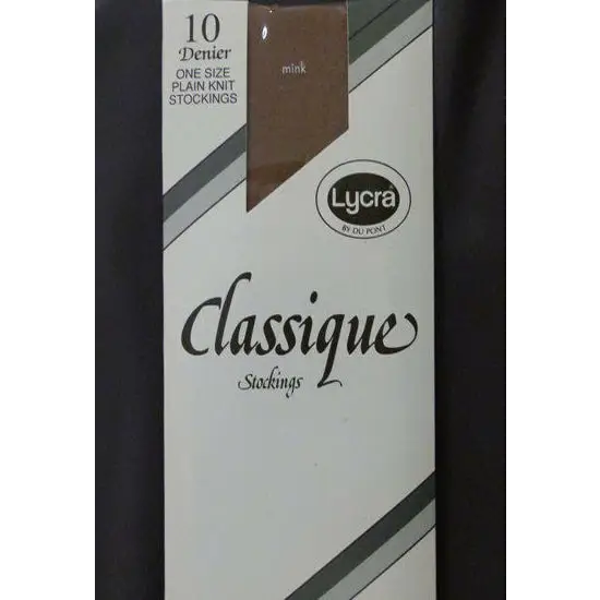 Women 10 denier one size plain knit stockings - Brown / One Size