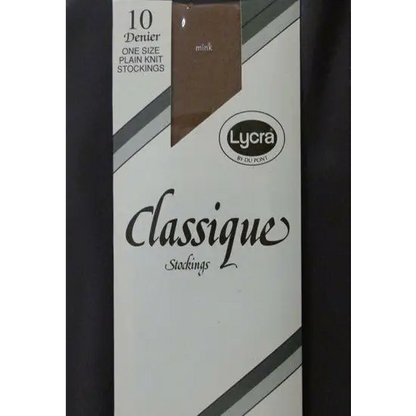 Women 10 denier one size plain knit stockings - Brown / One Size