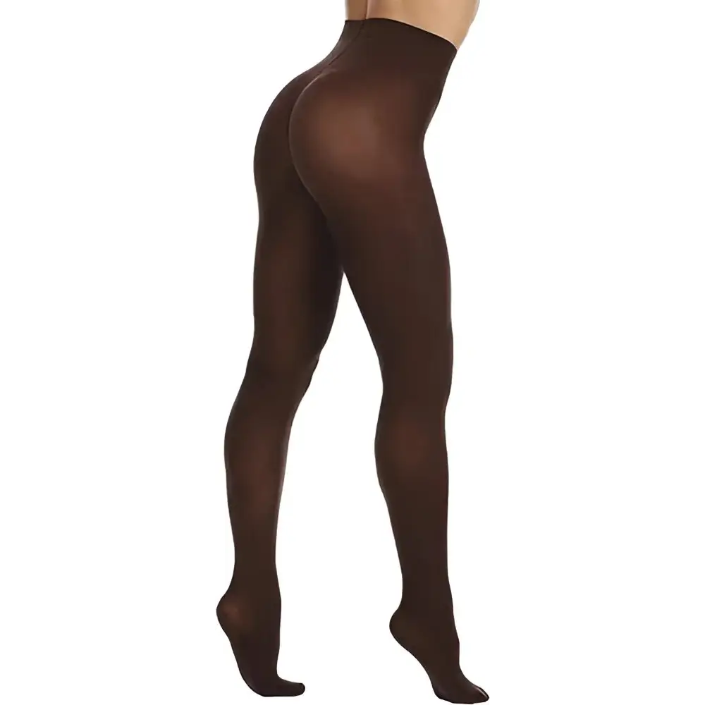 Women’s Soft Opaque Tights - Comfortable Legwear - One Size / Dark Brown