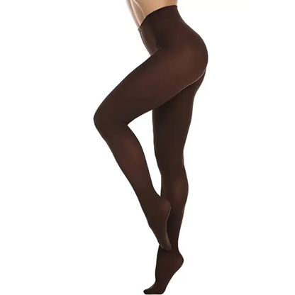 Women’s Soft Opaque Tights - Comfortable Legwear - One Size / Dark Brown