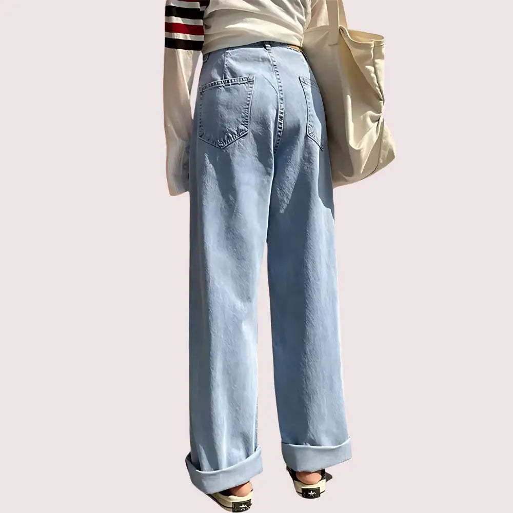 Women’s Stylish High Waist Wide Leg Straight Jeans
