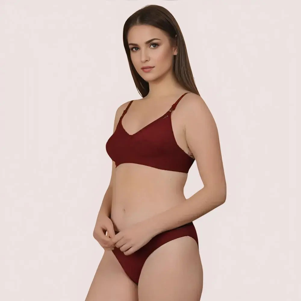 EasyBreeze Cotton Bra & Panty Set Snazzyway